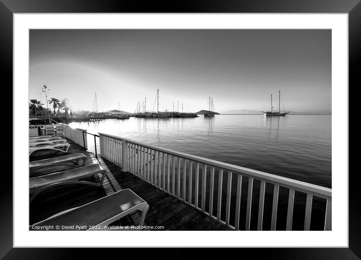 Bodrum Beach Club Vista Framed Mounted Print by David Pyatt