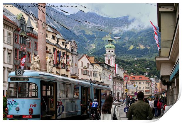Innsbruck street scene Print by Jim Jones