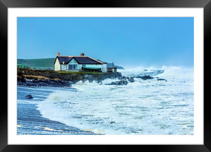 Storm at the Causeway Framed Mounted Print by jim Hamilton