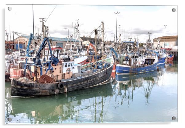 The Vibrant Fishing Culture at Portavogie Harbour Acrylic by jim Hamilton