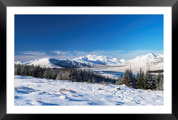 Snowy Highlands Framed Mounted Print by Frank Farrell