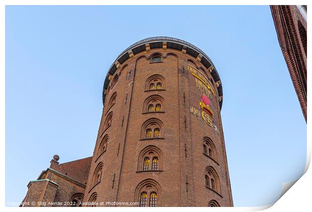 the Round Tower was built by the King King Christian IV in 1637 Print by Stig Alenäs