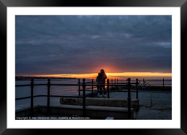 Young love watching the sunset  Framed Mounted Print by Alan Glicksman