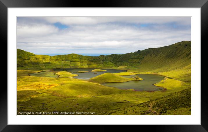 Caldeirao crater, Corvo island, Azores Framed Mounted Print by Paulo Rocha