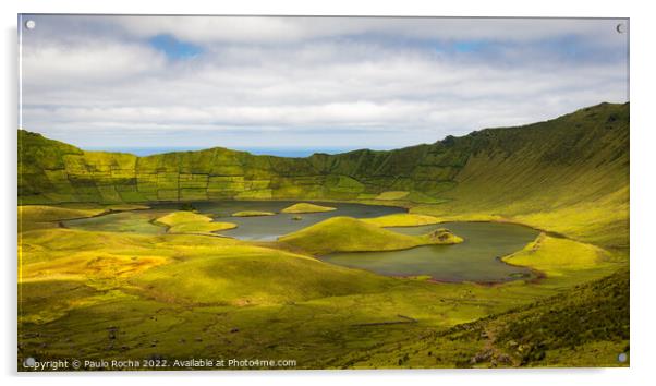 Caldeirao crater, Corvo island, Azores Acrylic by Paulo Rocha