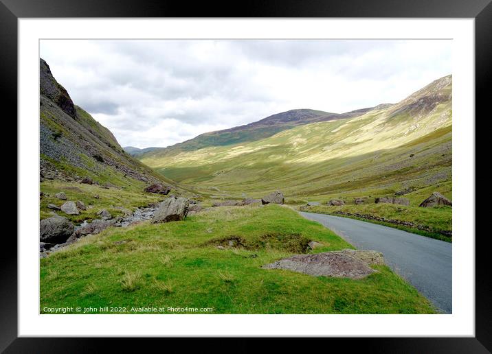 Honister pass and robinson mountain, Lake district Framed Mounted Print by john hill