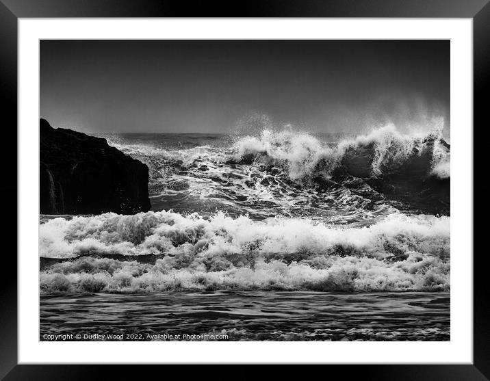 Majestic Monochrome Waves Framed Mounted Print by Dudley Wood