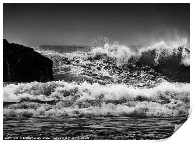 Majestic Monochrome Waves Print by Dudley Wood