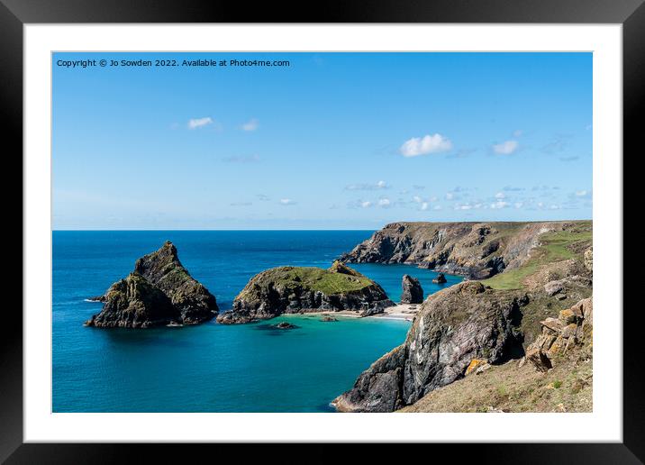 Kynance Cove, Cornwall Framed Mounted Print by Jo Sowden