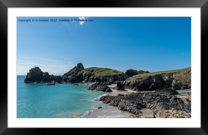 Kynance Cove, Cornwall Framed Mounted Print by Jo Sowden