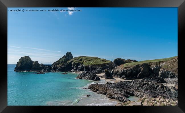 Kynance Cove, Cornwall Framed Print by Jo Sowden