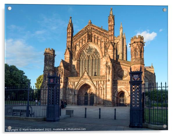 Hereford Cathedral at Sunset Acrylic by Mark Sunderland