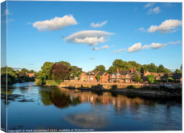 River Wye at Hereford Canvas Print by Mark Sunderland