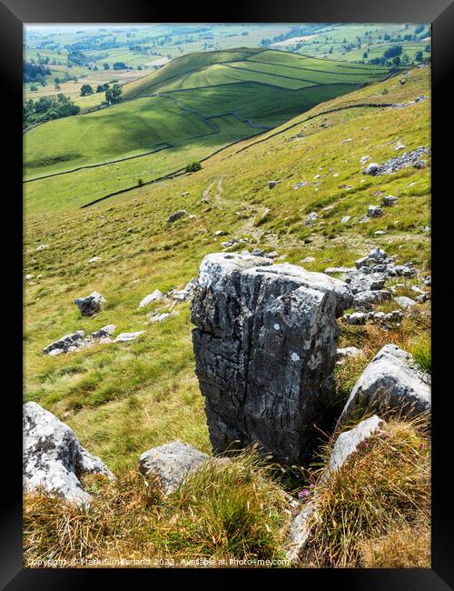 Limestone Outcrop in Malhamdale Framed Print by Mark Sunderland