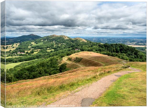 Malvern Hills from Herefordshire Beacon Canvas Print by Mark Sunderland