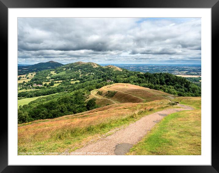 Malvern Hills from Herefordshire Beacon Framed Mounted Print by Mark Sunderland