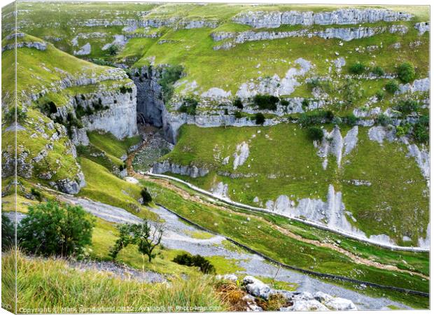 Gordale Scar in the Yorkshire Dales Canvas Print by Mark Sunderland