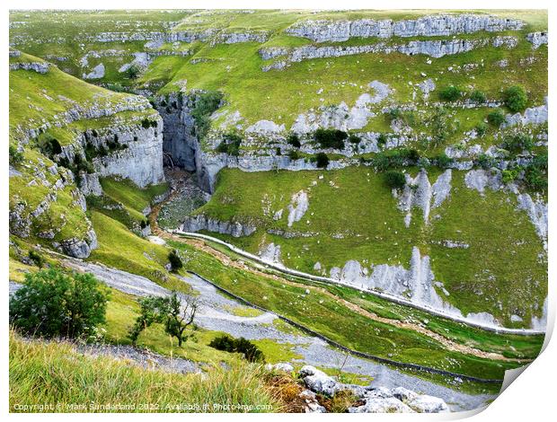 Gordale Scar in the Yorkshire Dales Print by Mark Sunderland