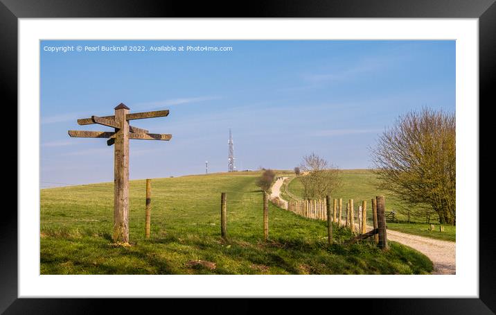 Path to Trundle Hill Sussex Downs Framed Mounted Print by Pearl Bucknall