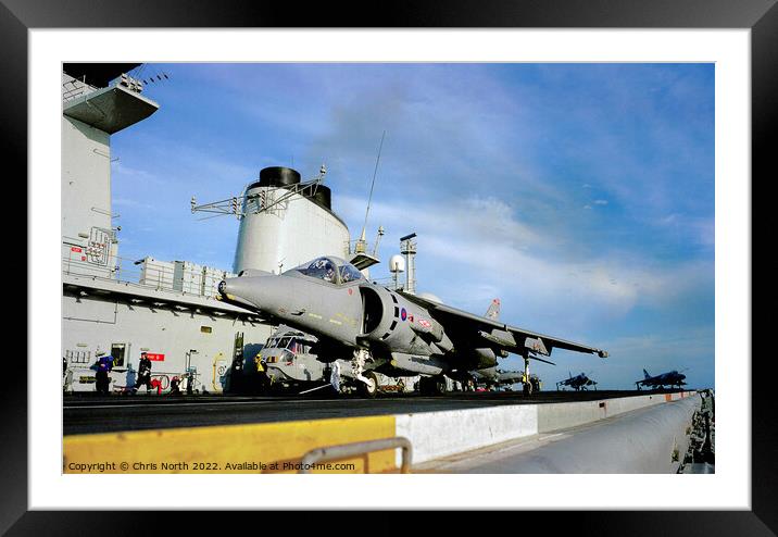 GR7 Harrier about to launch. Framed Mounted Print by Chris North
