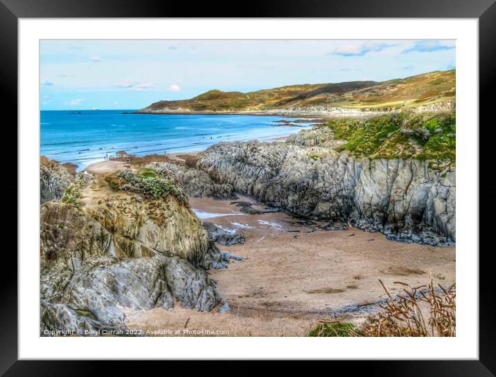 Majestic Woolacombe Coastline Framed Mounted Print by Beryl Curran