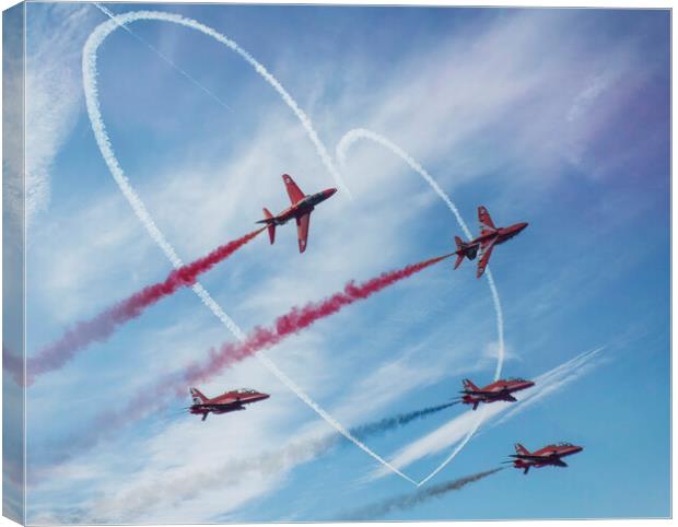 Red arrows, in the Heart of Cornwall Canvas Print by kathy white