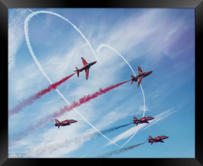 Red arrows, in the Heart of Cornwall Framed Print by kathy white