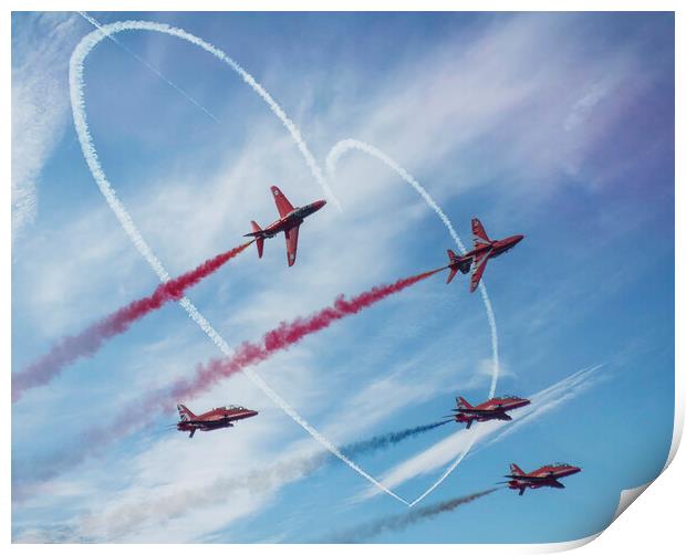 Red arrows, in the Heart of Cornwall Print by kathy white