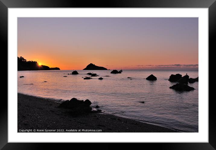 Sunrise at Meadfoot Beach  Framed Mounted Print by Rosie Spooner