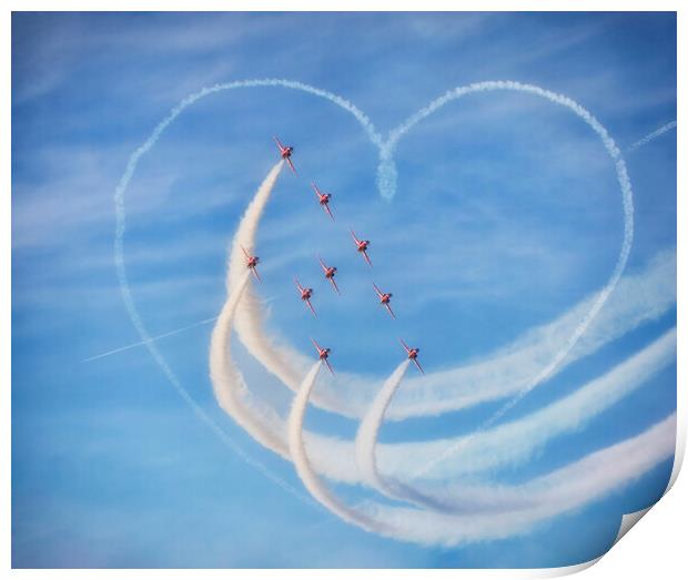 The Heart of the Red arrows Print by kathy white