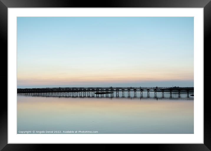 Quinta do Lago Wooden Bridge and Twilight Framed Mounted Print by Angelo DeVal