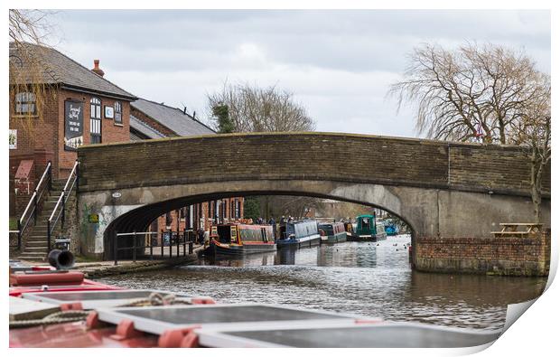 Narrow boats in Burscough Print by Jason Wells