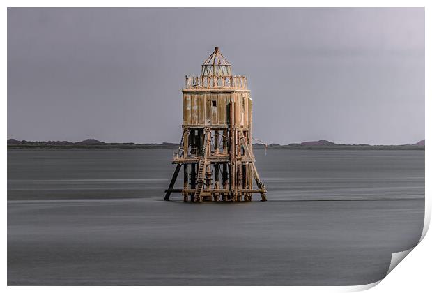 A Wooded Beacon on Scotlands Firth Print by DAVID FRANCIS