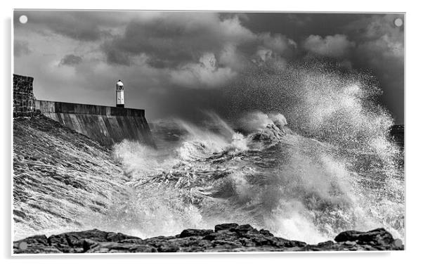 Stormy Porthcawl Acrylic by Frank Farrell