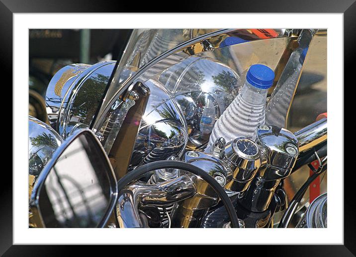 Detail of a Harley Davidson Framed Mounted Print by Jose Manuel Espigares Garc