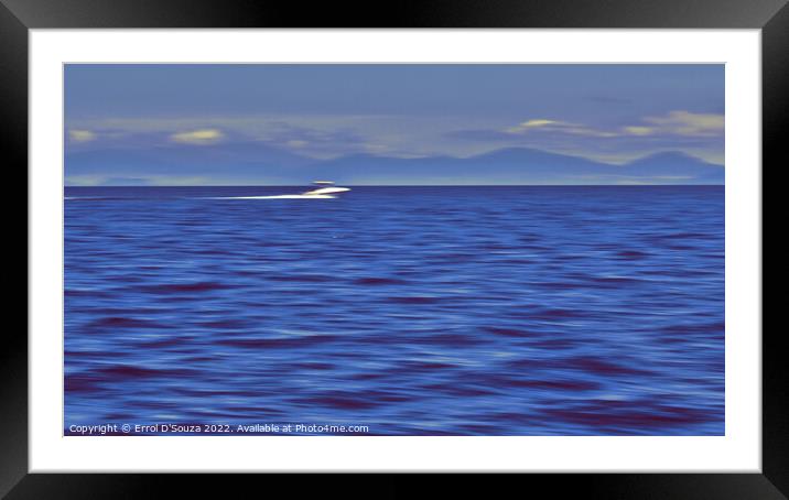 Speedboat Racing on Lake Taupo Framed Mounted Print by Errol D'Souza