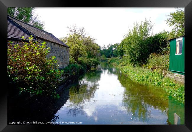 Reflections at Caudwell mill Derbyshire Framed Print by john hill