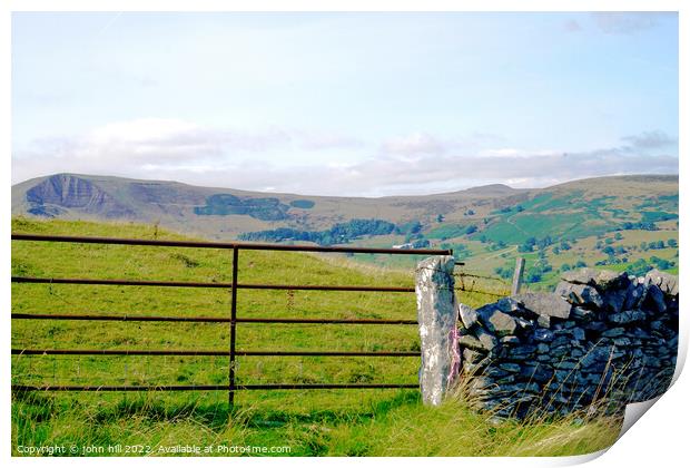 Mam Tor and the Great ridge. Print by john hill