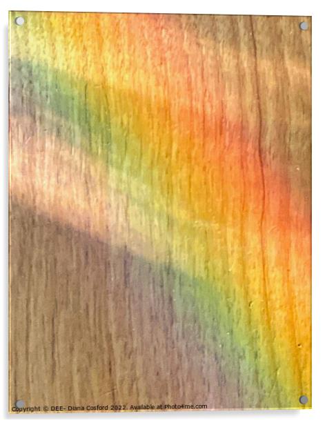 Muted rainbow colours on wood Acrylic by DEE- Diana Cosford