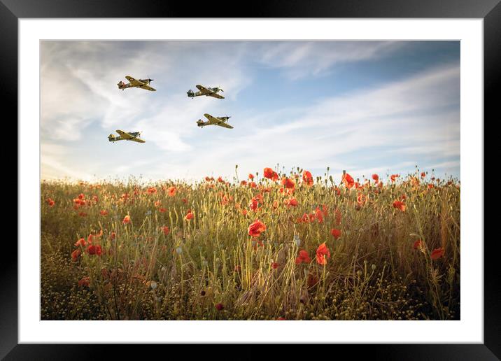 Hurricane Remembrance Fly Past Framed Mounted Print by J Biggadike