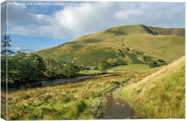 The River Rawthey and Footpath on way to Cautley Spout  Canvas Print by Nick Jenkins