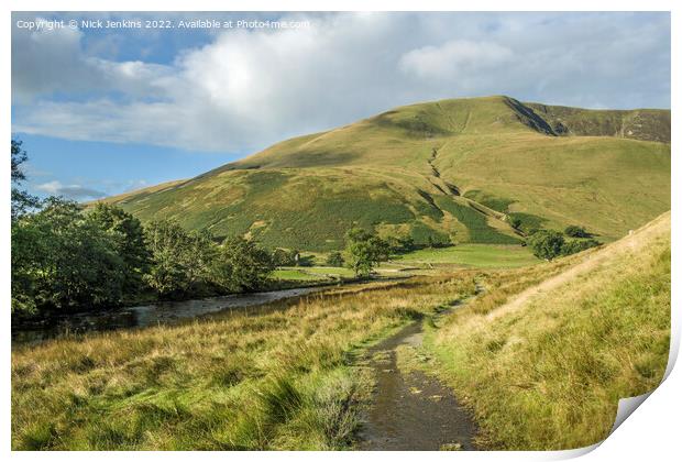The River Rawthey and Footpath on way to Cautley Spout  Print by Nick Jenkins