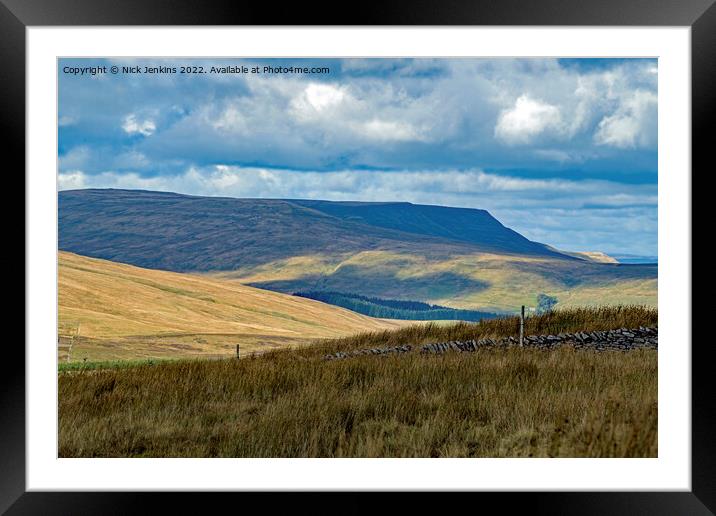 View aross Garsdale to Wild Boar Fell Cumbria Framed Mounted Print by Nick Jenkins