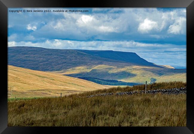 View aross Garsdale to Wild Boar Fell Cumbria Framed Print by Nick Jenkins