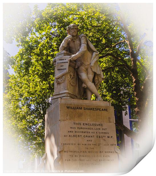 Shakespeare Statue London Print by Margaret Ryan