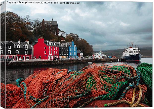 Tobermory Port Canvas Print by Angela Wallace