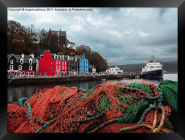 Tobermory Port Framed Print by Angela Wallace