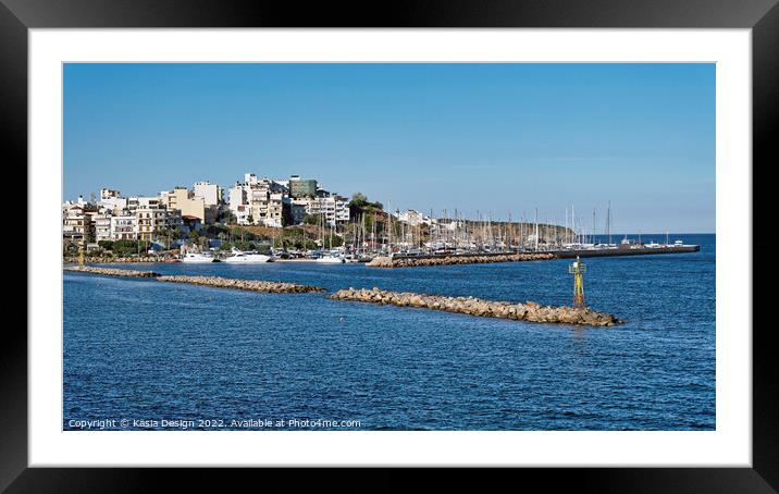 Entrance to the Marina, Agios Nikolaos, Crete, Gre Framed Mounted Print by Kasia Design