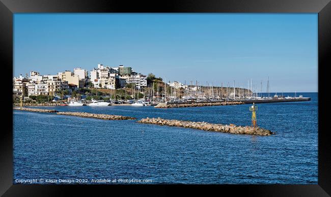 Entrance to the Marina, Agios Nikolaos, Crete, Gre Framed Print by Kasia Design
