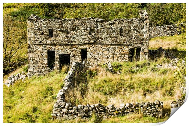 The Remains of a Crumbling Old House Garsdale Print by Nick Jenkins